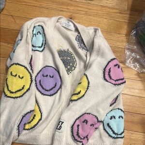 Smiley Face Patterned Sweater
